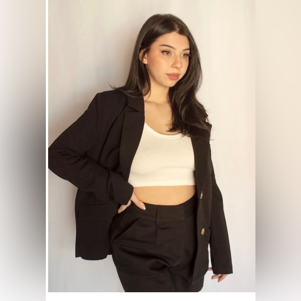 BLACK Blazer and Short Set